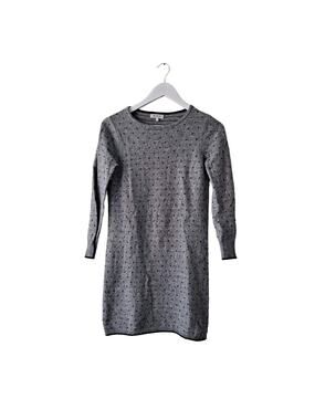 Bartolini Gray & Black Wool Blend Polka Dotted Dress - Size S